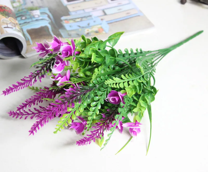 5 Heads Artificial Butterfly Lavender Bouquet