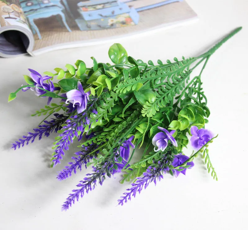5 Heads Artificial Butterfly Lavender Bouquet
