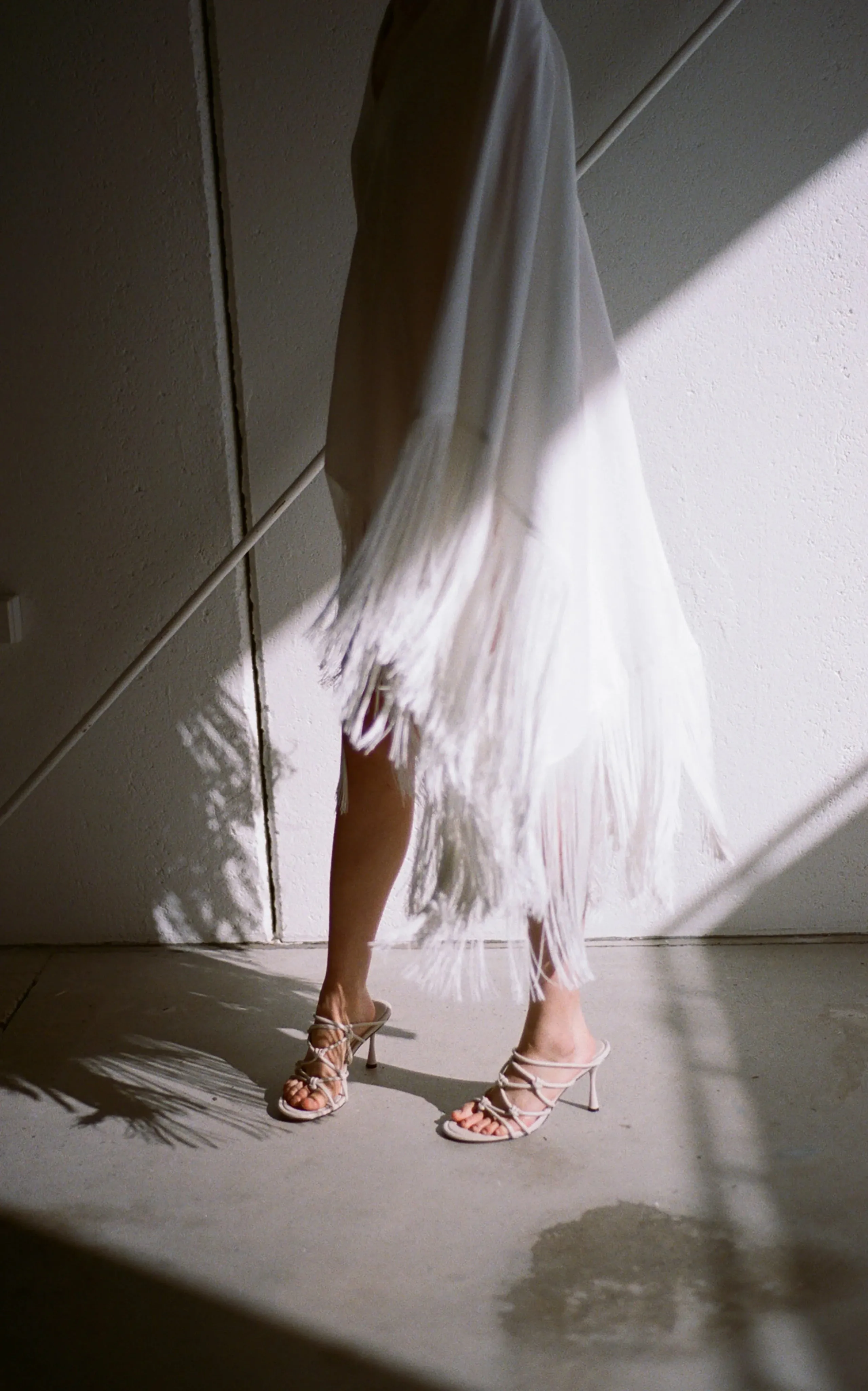 Acropolis Fringed Mini Kaftan | Ivory