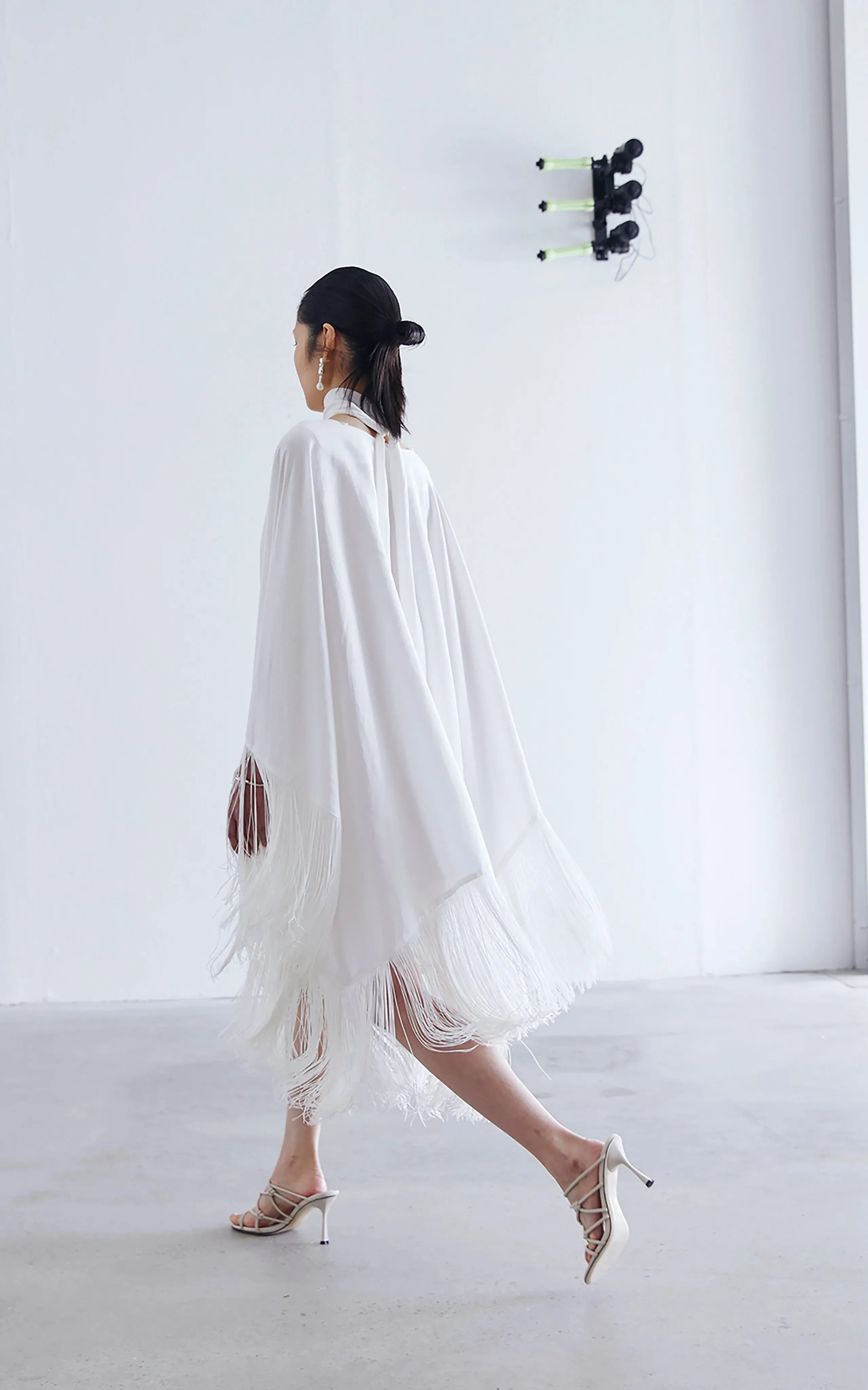 Acropolis Fringed Mini Kaftan | Ivory