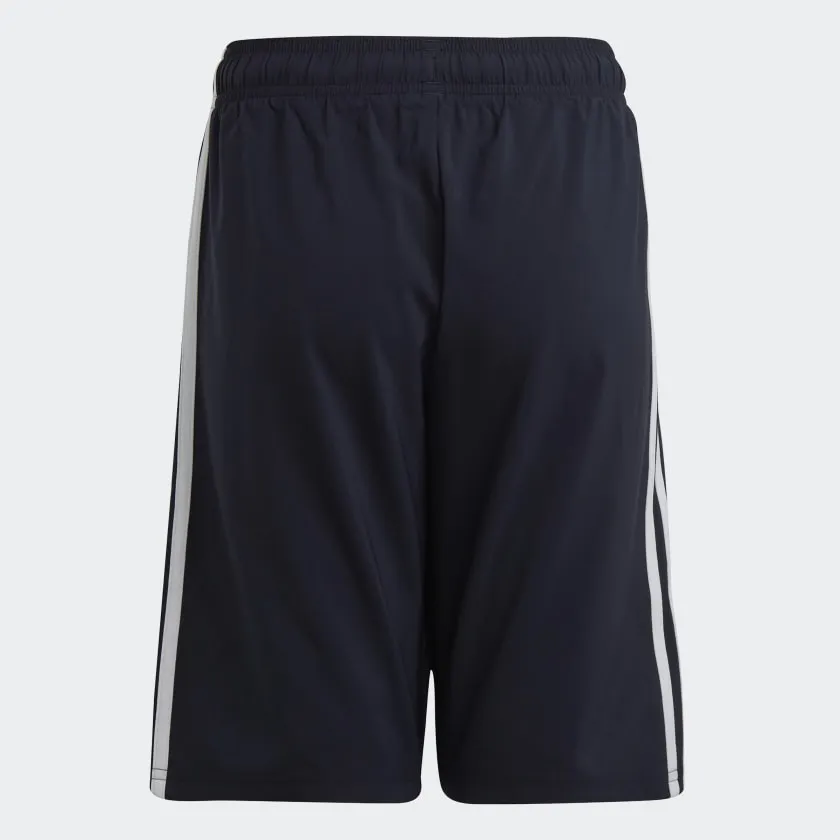 ADIDAS KID'S 3-STRIPES WOVEN NAVY SHORTS