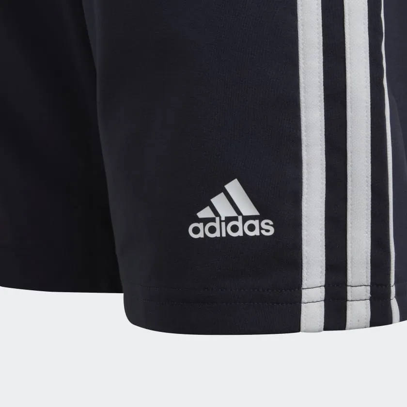 ADIDAS KID'S 3-STRIPES WOVEN NAVY SHORTS