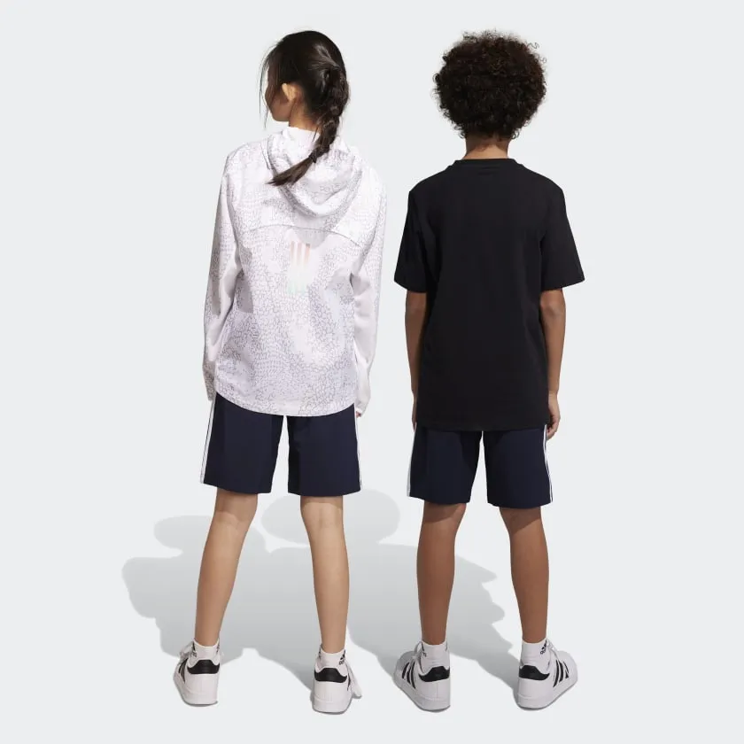 ADIDAS KID'S 3-STRIPES WOVEN NAVY SHORTS
