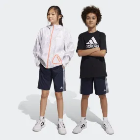 ADIDAS KID'S 3-STRIPES WOVEN NAVY SHORTS