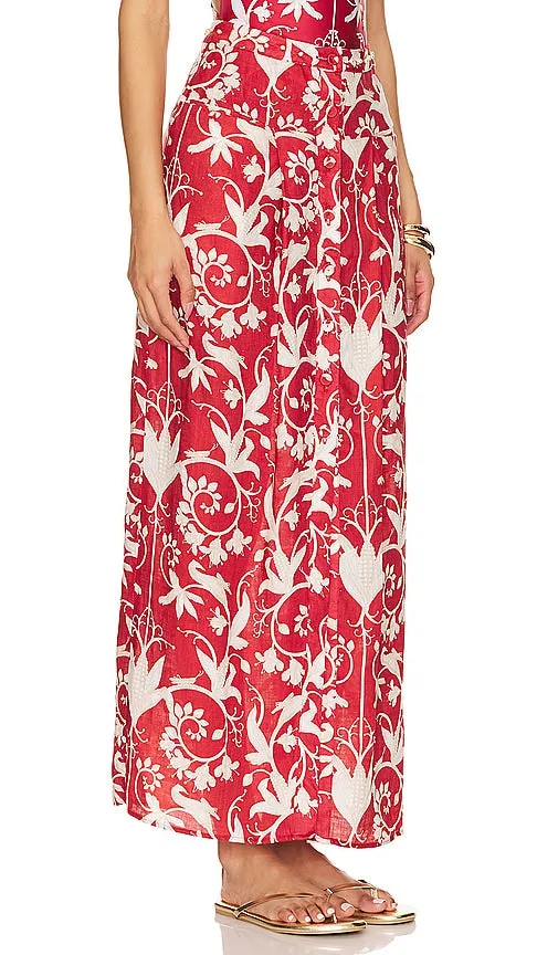 Agua by Agua Bendita Coralina Maiz Skirt in Red