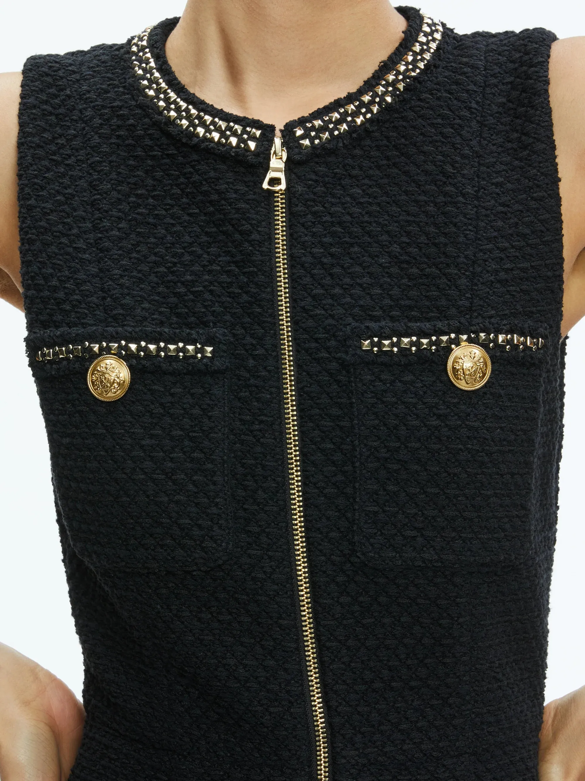 Alcc402005517 Alice   Olivia Zip Front Mini Dress