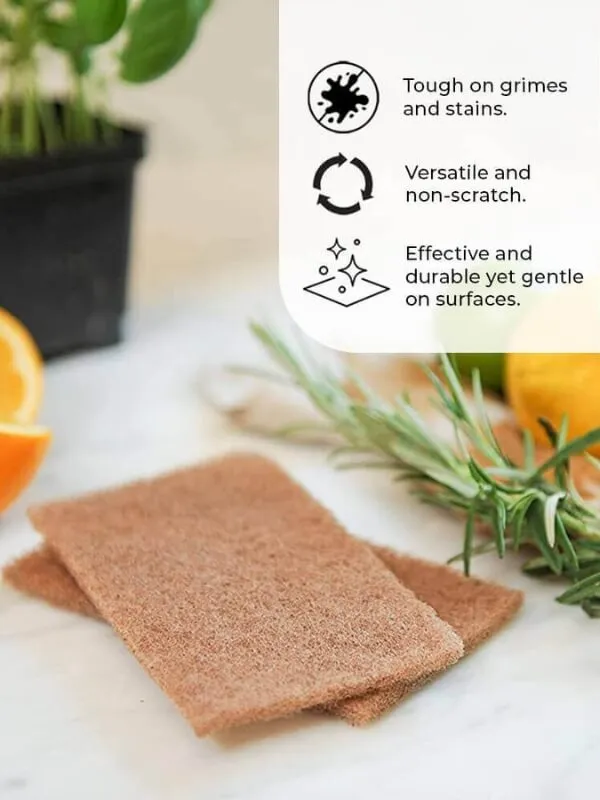 Bamboo Cleaning Set - Scouring Pad & Cleaning Cloth - 5 Pieces