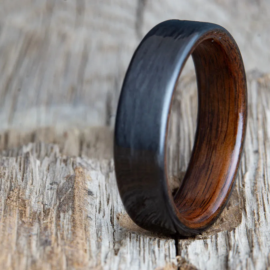 Black ring-carbon fiber and Rosewood