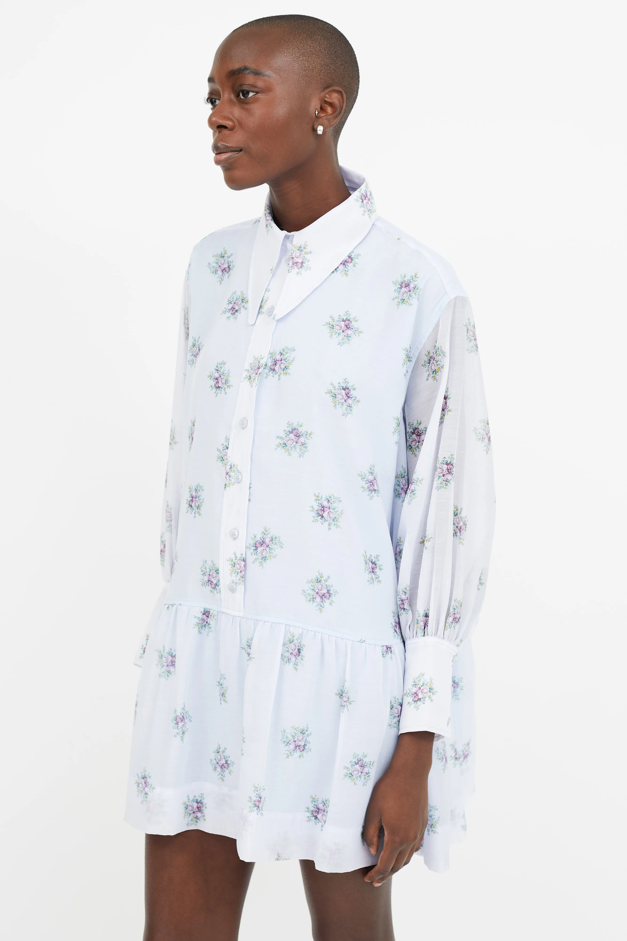 Blue Floral Print Dress