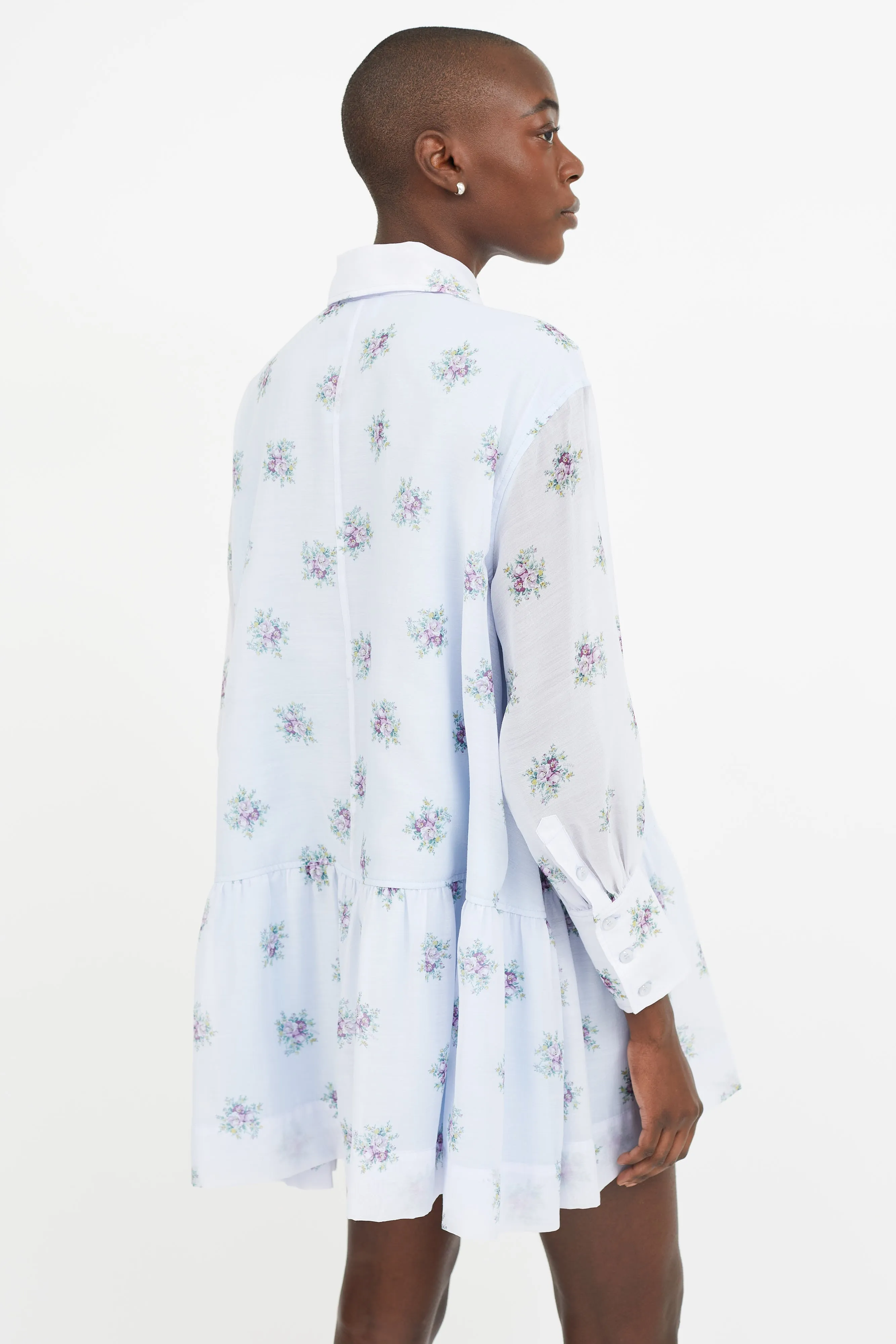 Blue Floral Print Dress