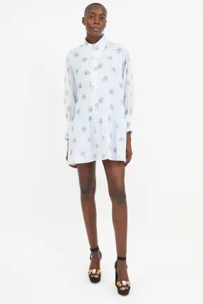 Blue Floral Print Dress