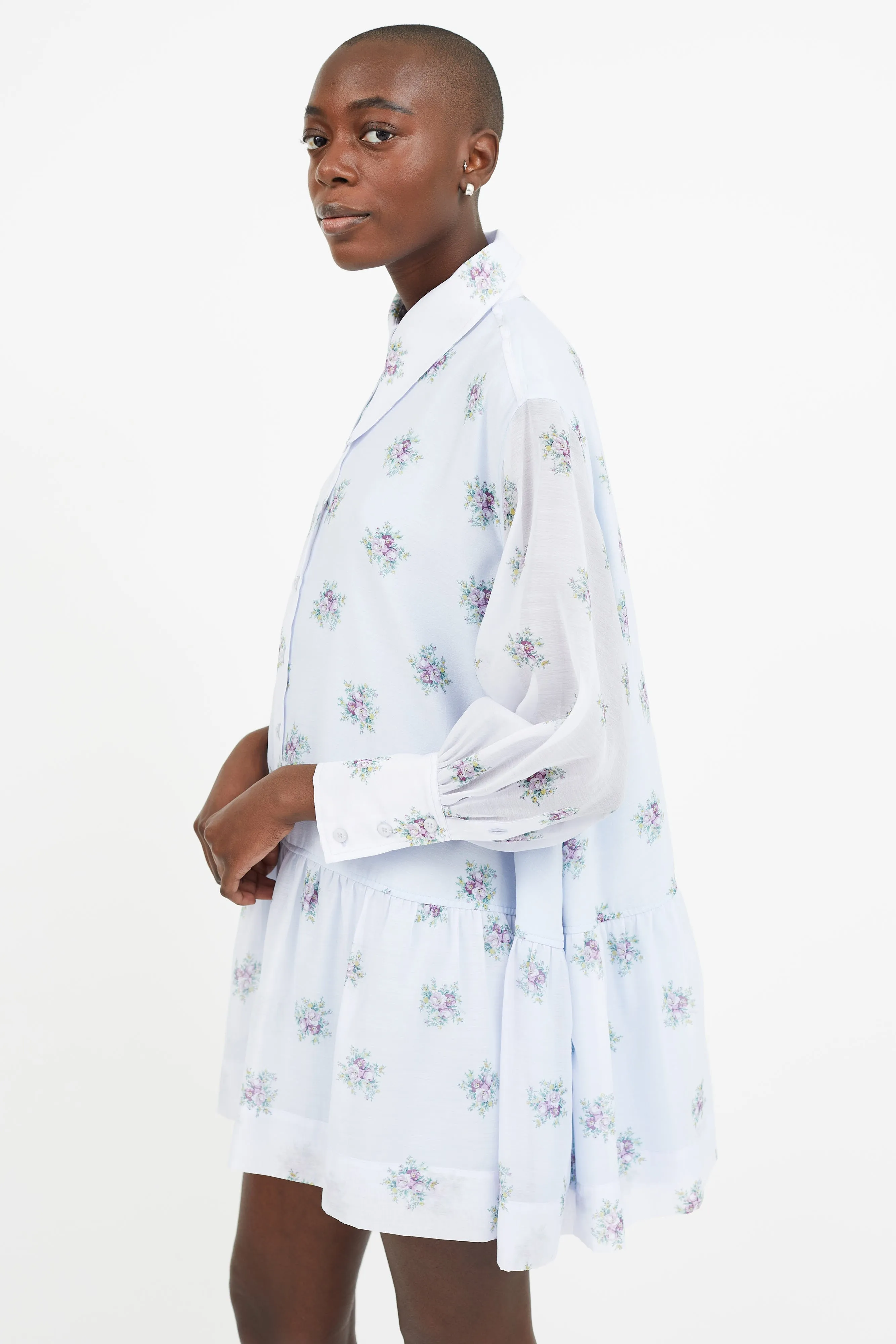 Blue Floral Print Dress