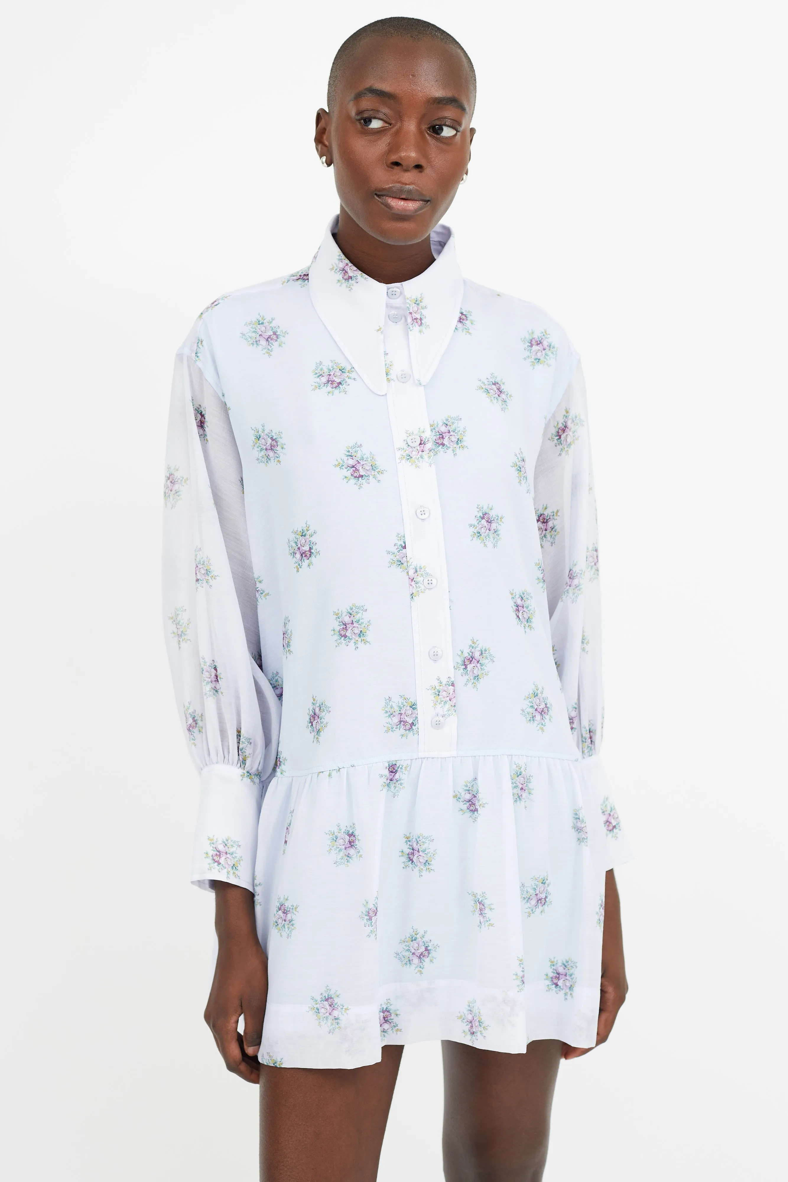 Blue Floral Print Dress