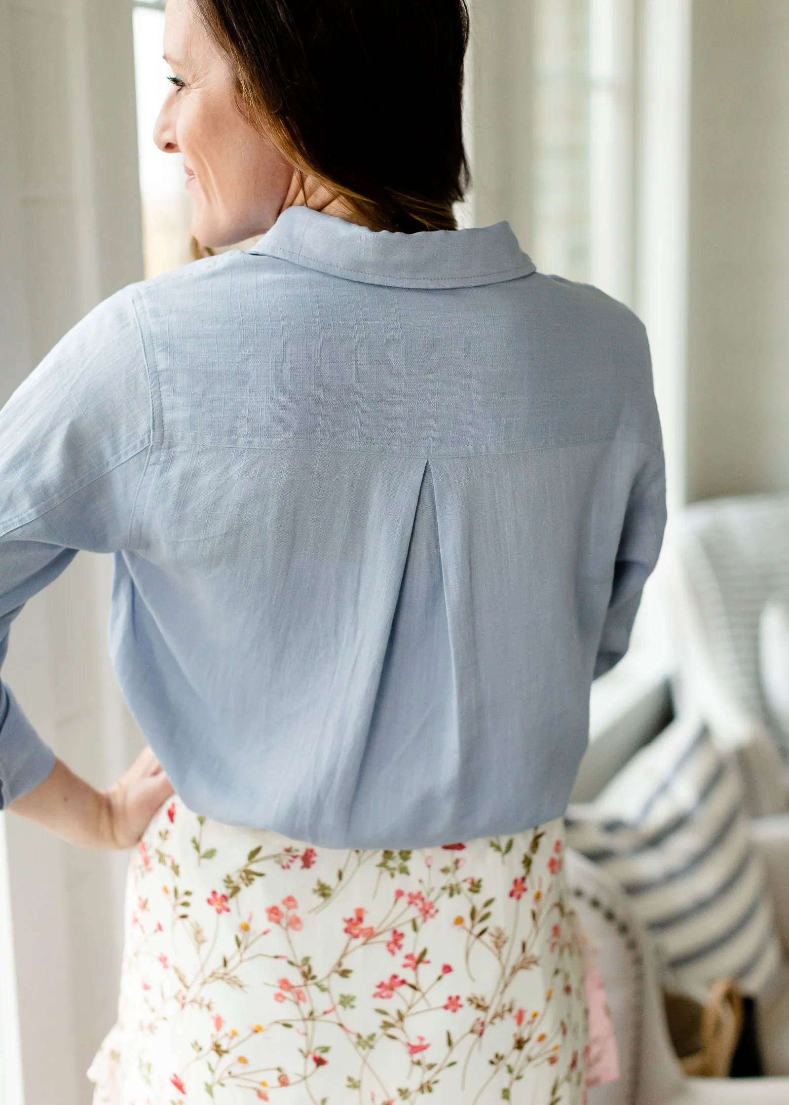 Chambray Style Denim Top - FINAL SALE
