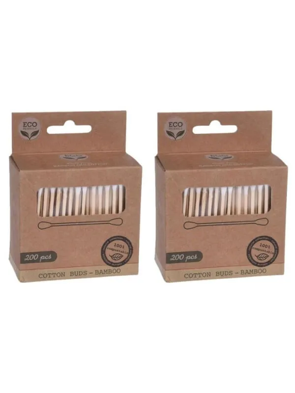 Cotton Ear Swabs - Pack of 400 Pieces - Eco-Friendly Bamboo