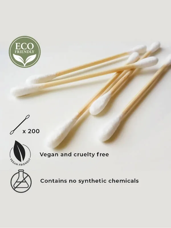 Cotton Ear Swabs - Pack of 400 Pieces - Eco-Friendly Bamboo