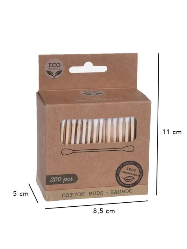 Cotton Ear Swabs - Pack of 400 Pieces - Eco-Friendly Bamboo