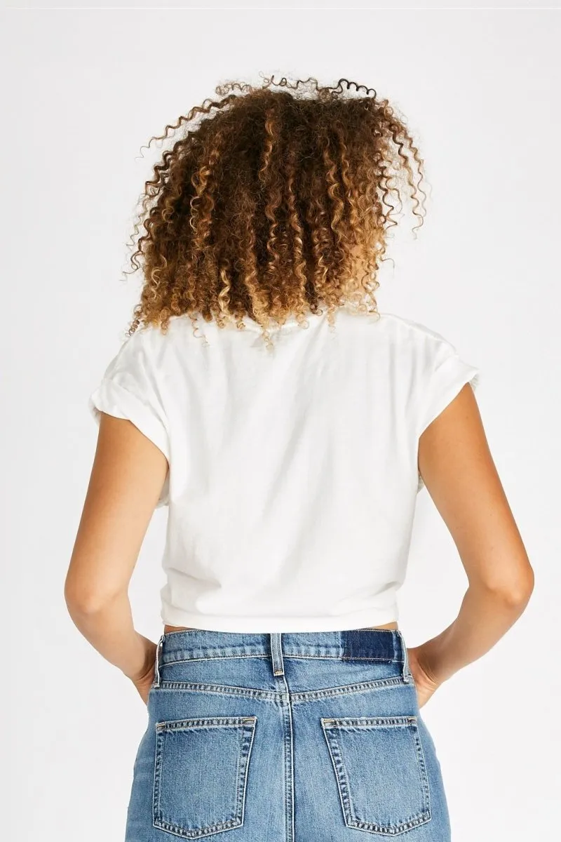 Gemma Organic Cotton Tie Front Tee - Cloud White