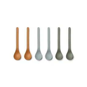 Liewood Etsu Bamboo Spoon - 6 pack -  Blue Multi Mix