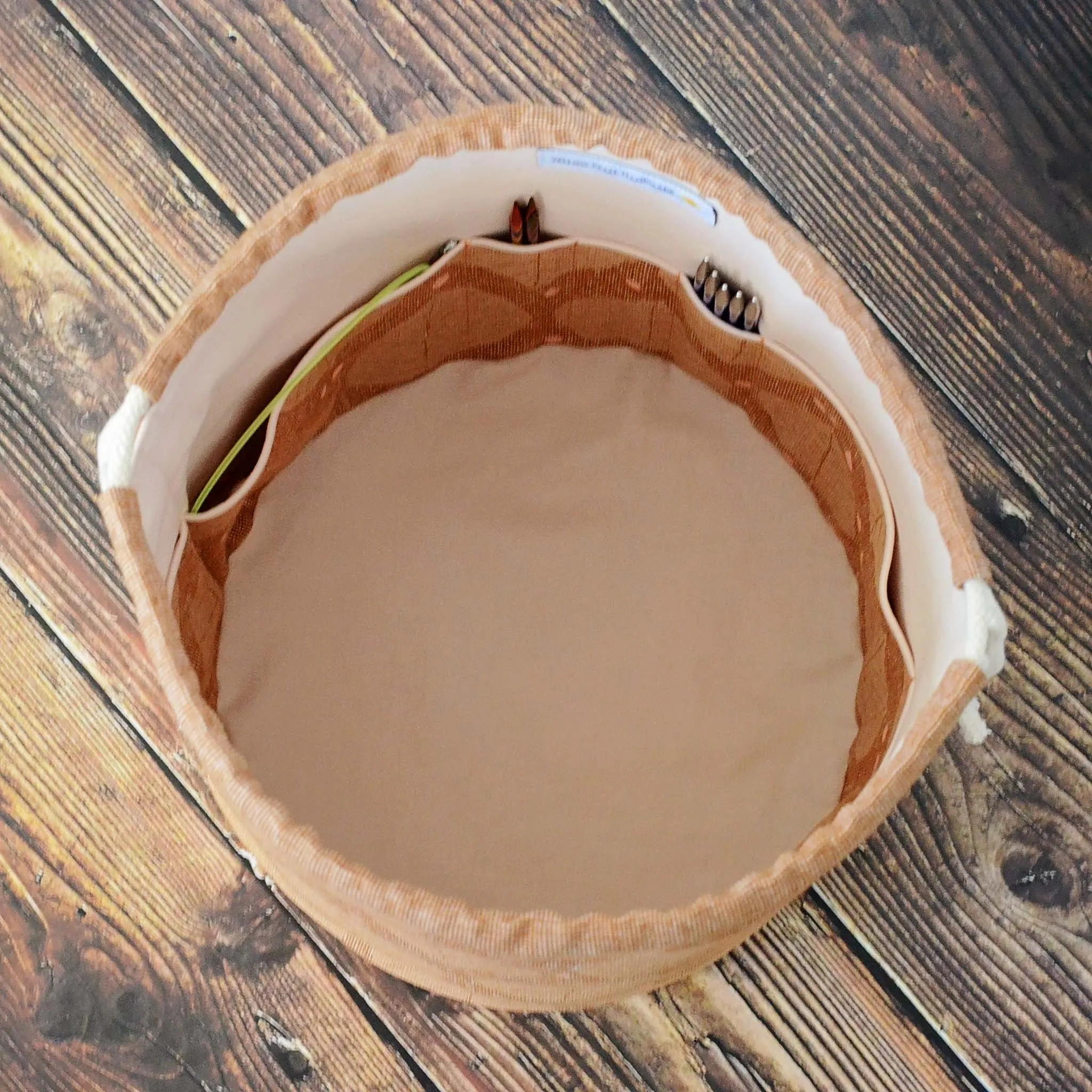 Linen Bucket Bag with Interior Pockets