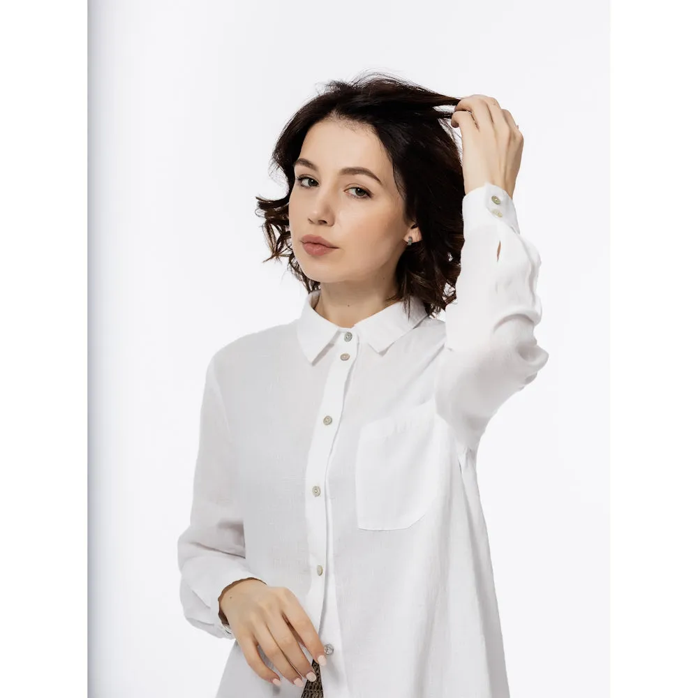 Linen Duster - White - Stonewashed - Luxury Thin Linen