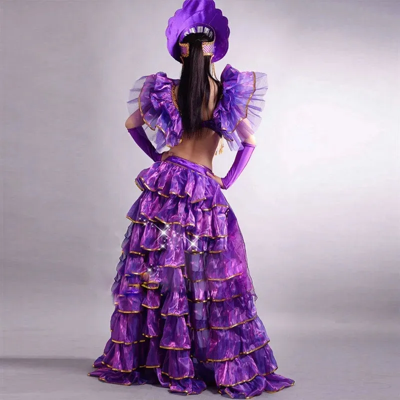 Long Stage Performance Dress Female Dance Skirts Big Swing Fashinal Sexy Costume Celebration Party Festival