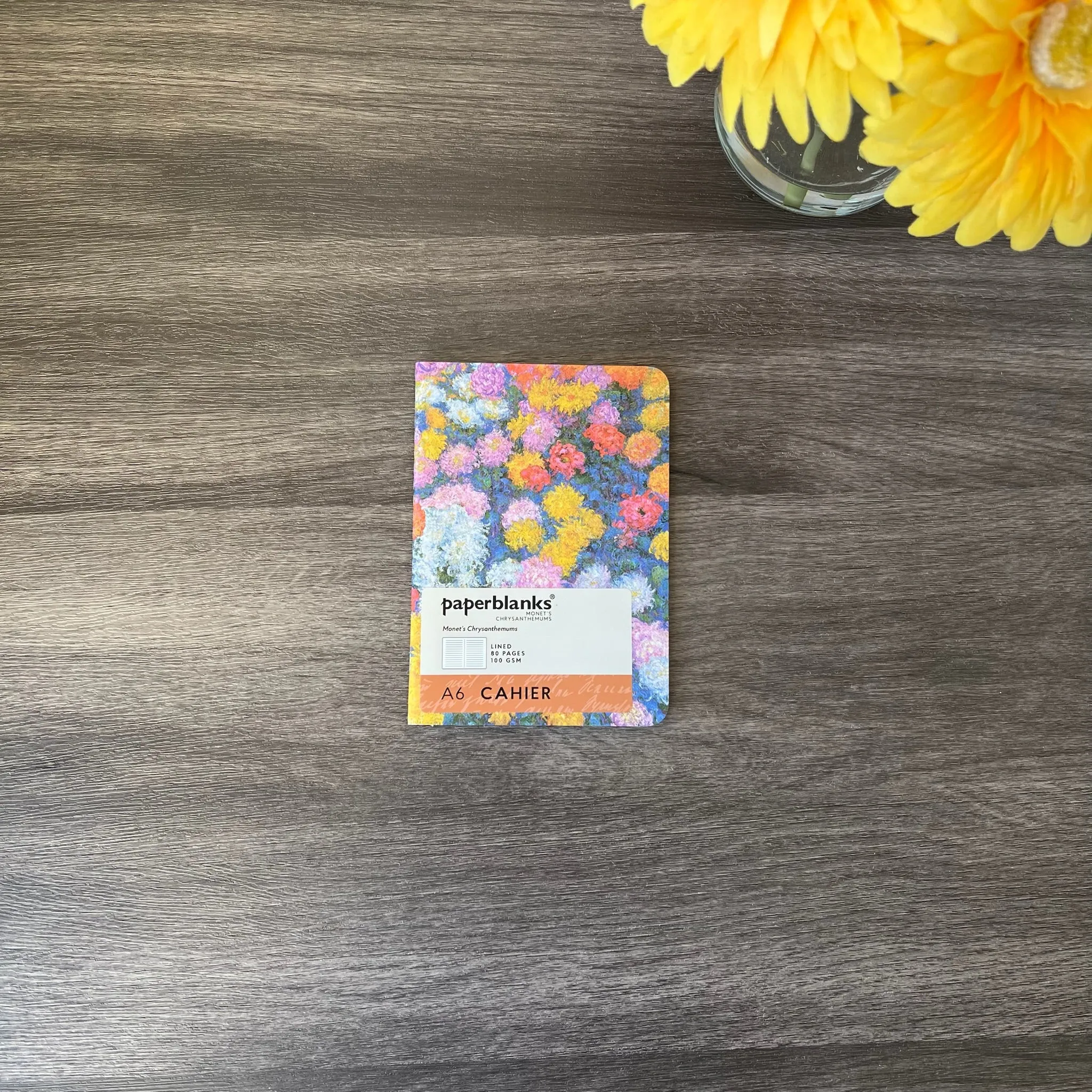 Monet's Chrysanthemums Lined A6 Cahier Soft Cover Journal