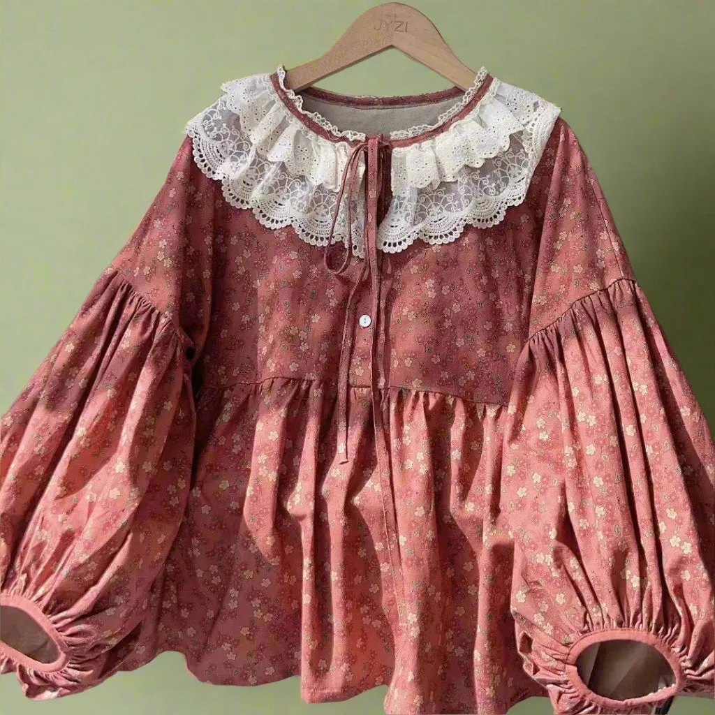 Mori Girl Puff Sleeve Blouse
