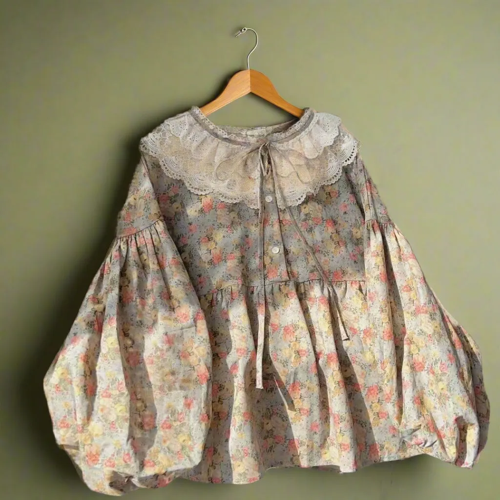 Mori Girl Puff Sleeve Blouse