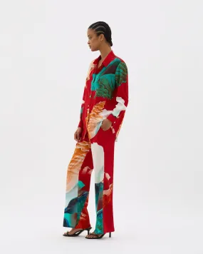 Muma World Murex Silk Pant in Red
