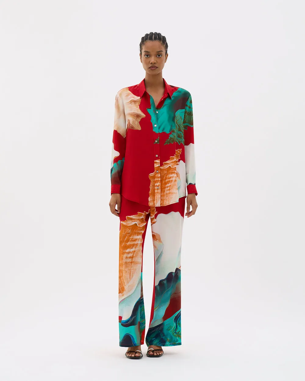 Muma World Murex Silk Pant in Red