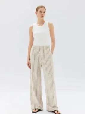 NEVA STRIPE LINEN TROUSER | OAT STRIPE