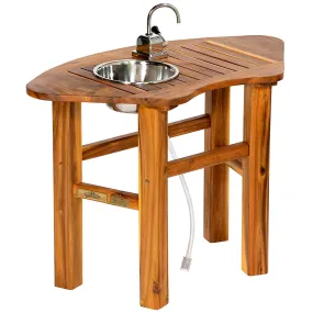 Outdoor Curved Mud Table with Tap and Sink