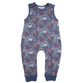 Pigeon Organics Floral playsuit, meadow - night blue