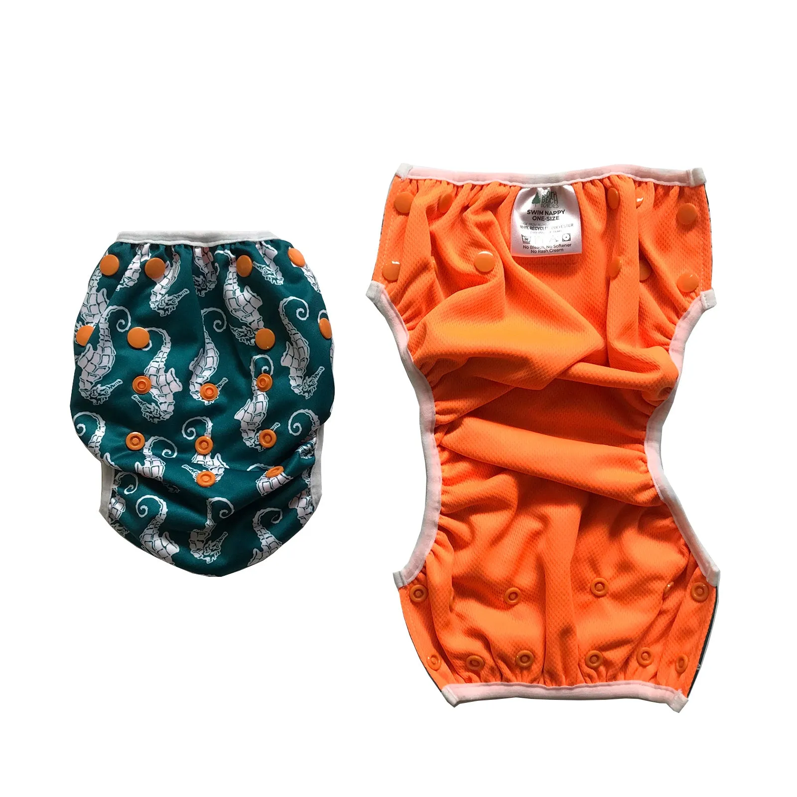 Recycled Reusable Swim Nappy: Teal Seahorse