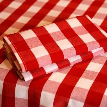 Rosso Gingham Topper Tablecloths