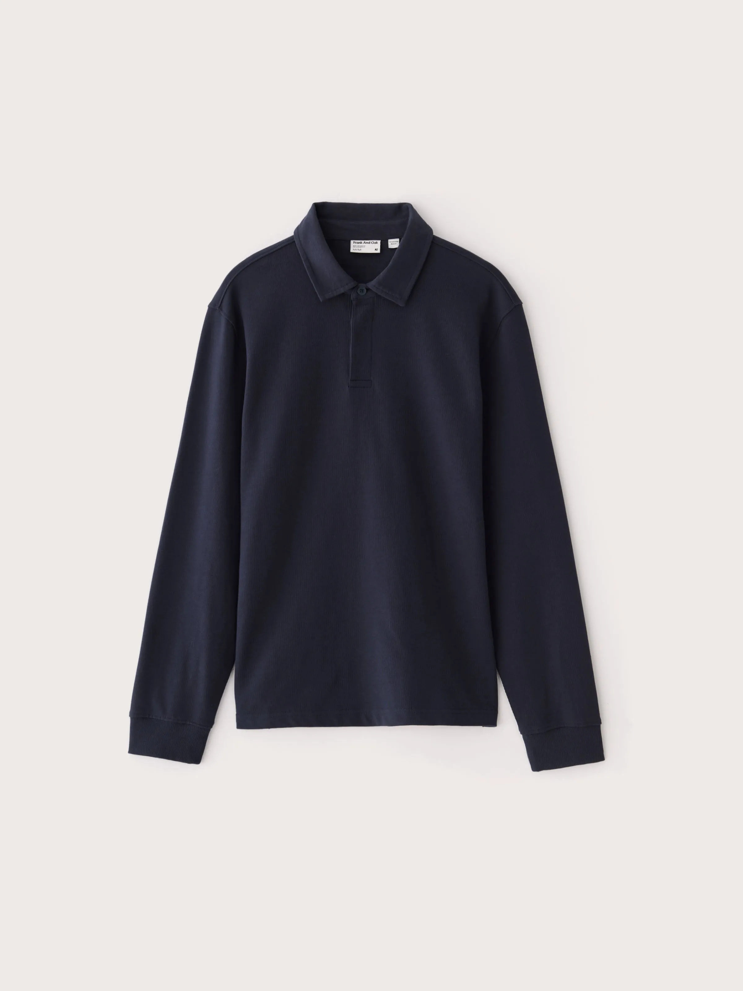 The Long Sleeve Rugby Polo in Night Sky Blue