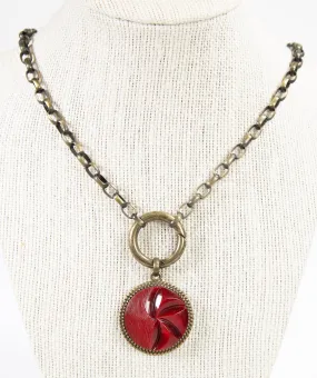 Vintage Button Large Pendant Necklace by K. Ross Creations