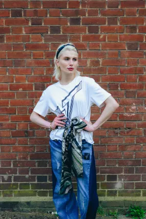 Walk the Line Tie Tee in Ecru