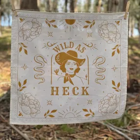 Wild As Heck Bandana ( Wild Rag, Embroidered Bandana