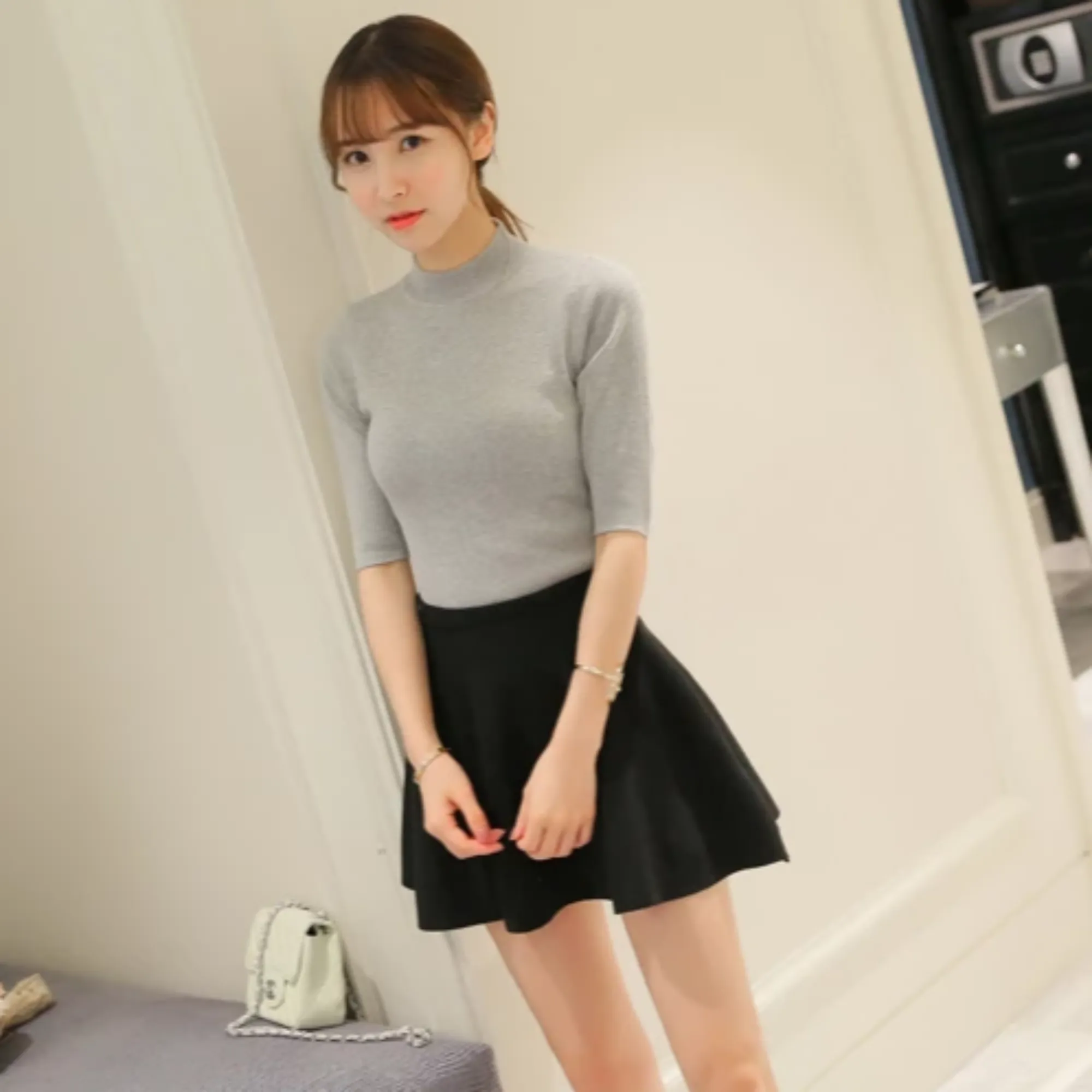 Women's Spring Casual Cotton Elastic Sweater